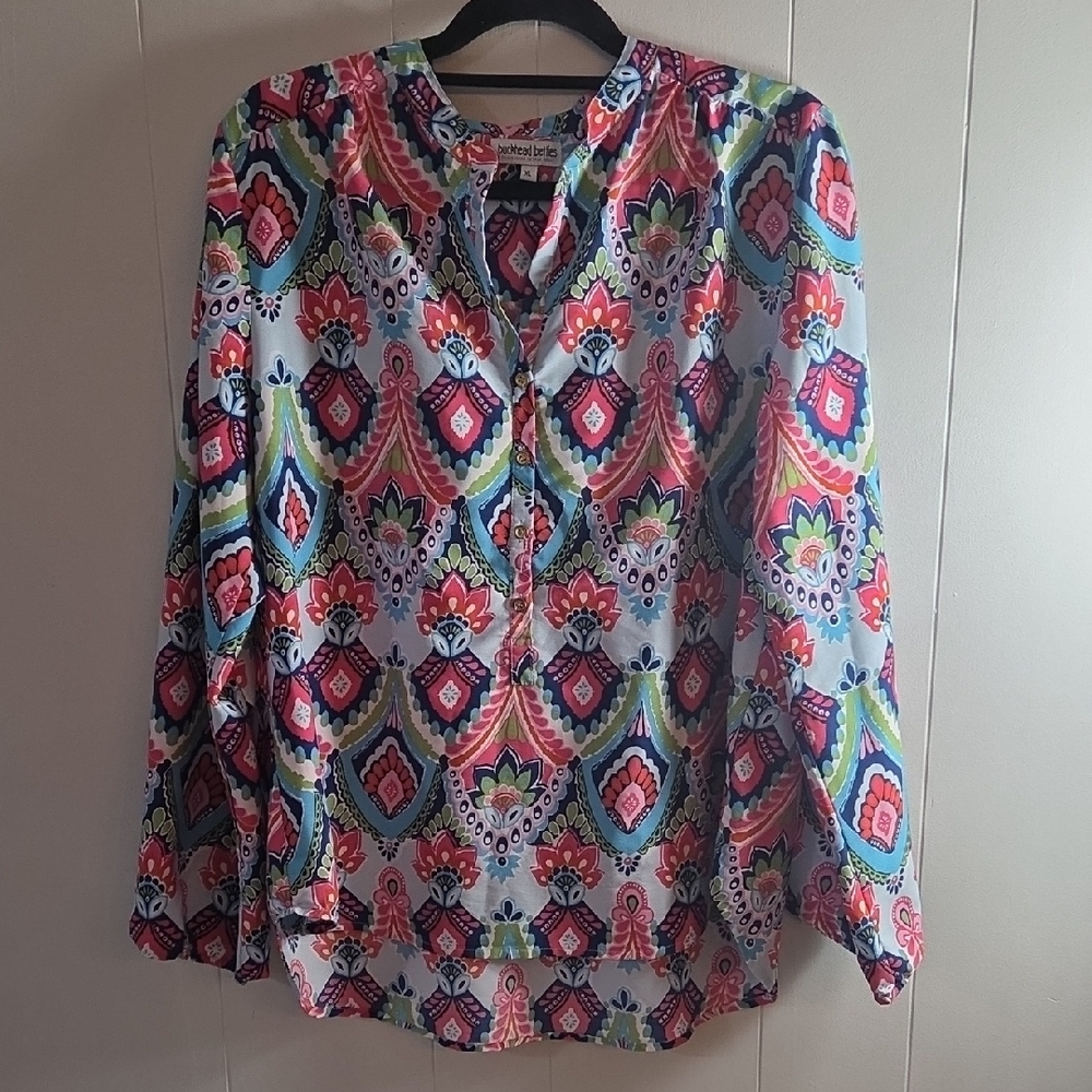Charter Club Multicolor Boho Blouse